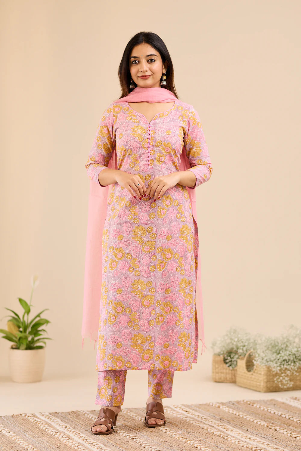Floral Printed Cotton Shalwar Kameez